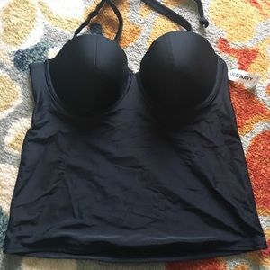 NWT Old Navy XL black padded cup tankini top
